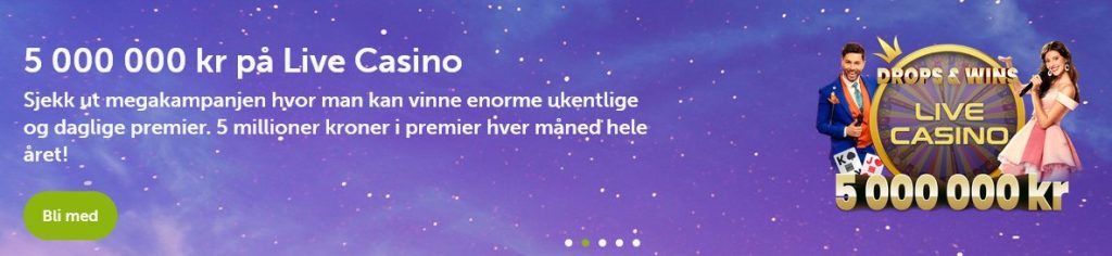 Live Dealer Casino-spillene hos ComeOn